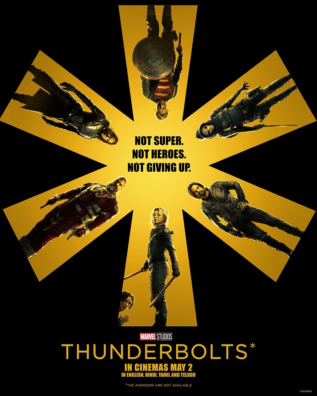 Affiche Thunderbolts* qui révèle la signification de l'astérisque.